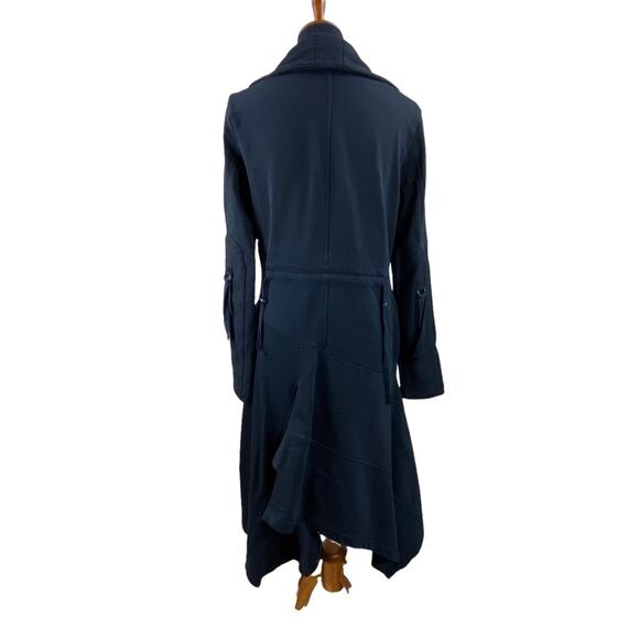 Angels Never Die Womens Black Asymmetric Snap Front Sweatshirt Coat - Picture 7 of 12